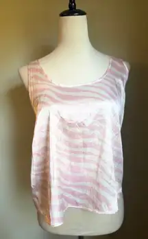 Victoria's Secret pink white zebra Y2K print cami top sleep shirt medium‎ boho