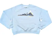 🆕 Jeep Womens L Sky Blue Wrangler Sweatshirt Live Free Authentic Merch NEW