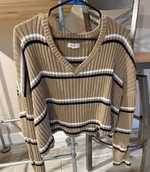 LA Hearts Cropped V Neck Sweater