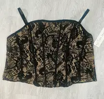 NWT Women’s 2X Black Bustier Corset Top Stretchy Sexy Whimsigoth Fairy Grunge