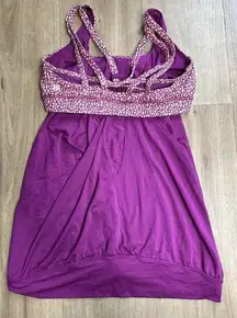 Lululemon Nouveau Limits Tank Miss Mosaic Peach Fuzz Regal Plum Size 8