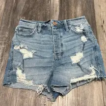 Hollister ultra high rise distressed mom jeans shorts cutoffs
