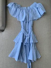 Blue cotton striped dress