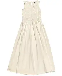 New Tahari Sleeveless Smocked Bodice Dress in White Size XSmall