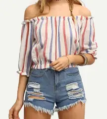 Striped Off The Shoulder Top