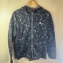 The North Face Zip Up Jacket‎ Hoodie Women’s Size XL Black Gray Print Outdoor