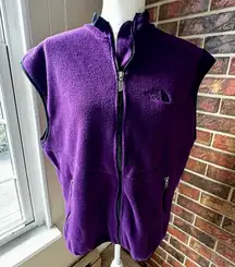 The North Face Deep Purple Fleece Vest Vintage Made In USA Outdoors Fall Winter