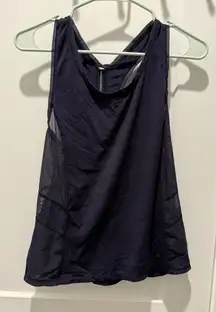 Lululemon Embodiment tank shirt althletic wear dot mesh dark Navy Blue Size S