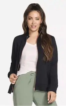 NWT Skechers Women's Black “hoodless hoodie” zip up ribbed jackets. Size M