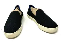 Rothy's Size 6 Slip-Ons Black w/ White Soles Knit Texture Comfortable‎