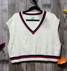 Aritzia Sunday Best  Womens Cropped Knit Sweater Vest Size XL Merino Wool Blend P