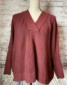 Anthropologie Womens Sweater V Neck Boxy Dolman Rust Size‎ S