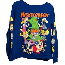NICKELODEON Juniors XXL (19) Character Sweatshirt Characters on Sleeves Y2K