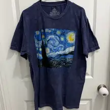 Vincent Van Gogh Starry Night Blue T-Shirt Size Large Unisex