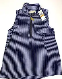 Michael Michael Kors True Navy Striped Blouse Size S NWT MSRP $74