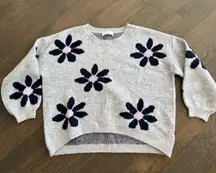 American Threads flower Sweater size large 