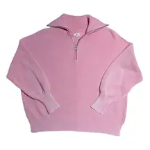 Aerie Heavy Knit Pink Beyond Quarter Zip Sweater Womens XS