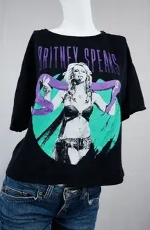 Bp. Britney Spears Boa Graphic Band Tee, Size Small - Black