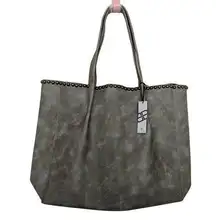 B-Low the Belt Gray Studded Tote - Size O/S - NWT