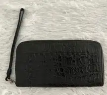 Brighton black embossed zip around‎ wallet