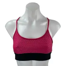 Koral Women's Pink Racerback Yoga Workout Athletic Sports Bra Crop Top Size M