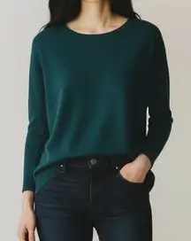 J. Jill Washable Merino Wool Tunic Sweater Medium Jade Green Teal Lightweight