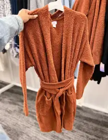 Women Cozy Yarn Robe - Rust color Xs/S