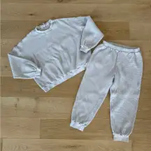 Visus - Waffle Sweatshirt Top & Sweatpants in Beige