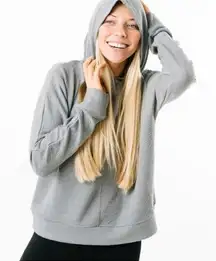 ZYIA texture hoodie sweatshirt blue/grey‎