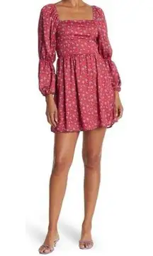 Nsr  Ditsy Floral Print Squared Neckline Minin Dress