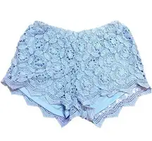 Aeropostale Size Medium Periwinkle Crochet Lace Summer Shorts Summer Beach
