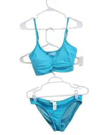 Aerie Real Good Scoopneck Ruched Banded Trim Full Coverage Bottom 2-Piece Bikini