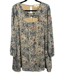 Entro boho long sleeve dress sheer sleeves large