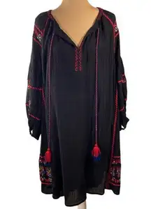 Anthropologie Velvet Graham and Spencer Loane Embroidered Peasant Dress XL (READ