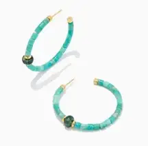 Kendra Scott  Insley Gold Hoop Earrings in Teal Amazonite