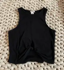 Boutique Black Front Knot Tank