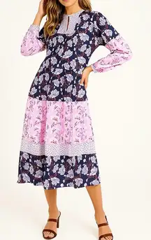 ⭐️MARKS & SPENCER Per Una Pink and Blue Floral Maxi Kaftan Dress