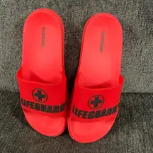 Lifeguard Red and Black Slides Size 41