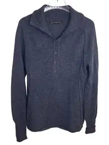 Peruvian Connection Blue Gray Alpaca Vneck Button‎ Up Down Sweater Cardigan Xs