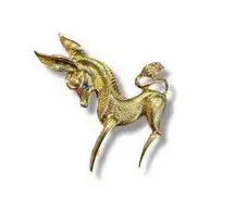 JJ Artifacts Donkey Goldtone Brooch Pin