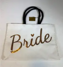 Nicole Miller Bride Sequin Heart Canvas Tote Bag Wedding Bridal Party Gift