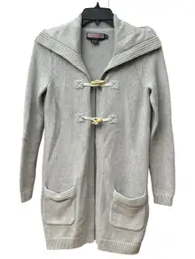 Vineyard Vines Womens XS Long Toggle Button Cardigan Sweater Grey Cashmere AB4-1