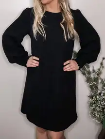 Black Long Sleeve Sweater Dress