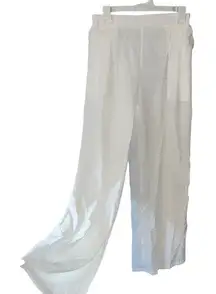 NEW White Flowly Design Bohemian Style Pants Women’s Size Medium Lightweight Fit