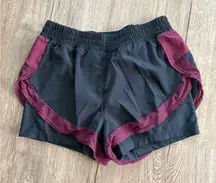 MPG Black and Burgundy Women's Athletic Shorts