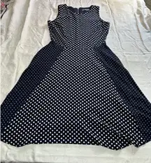 Danny & Nicole Black White Polka Dot Sleeveless A-Line Dress Size 12