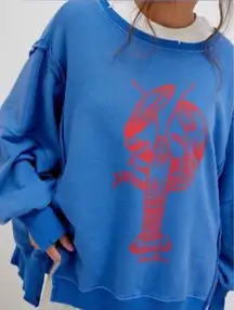 NWOT Free People We The Free Graphic Camden Sweatshirt lobster combo - small *IR