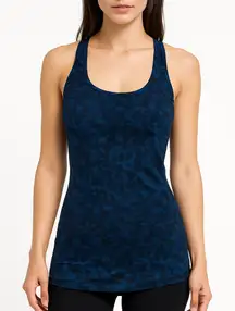 Lululemon Mystic Jungle Hawk Studio Racerback Tank Women’s XS Harbor Blue