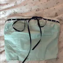 Edikted Mint Green Strapless Top with Black Ribbon