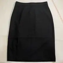 Zara‎ Basics Black Pencil Skirt Front Slit Classic Minimalist Office Tailored M